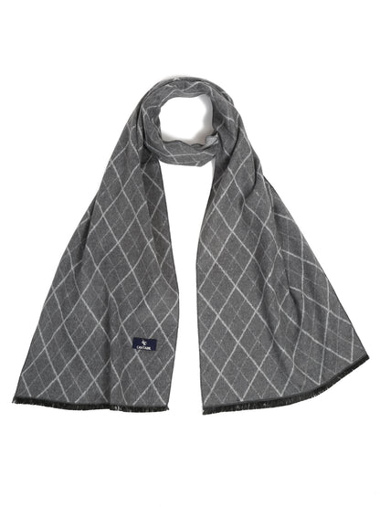 Men's Grey Fashion All over Argyle Muffler