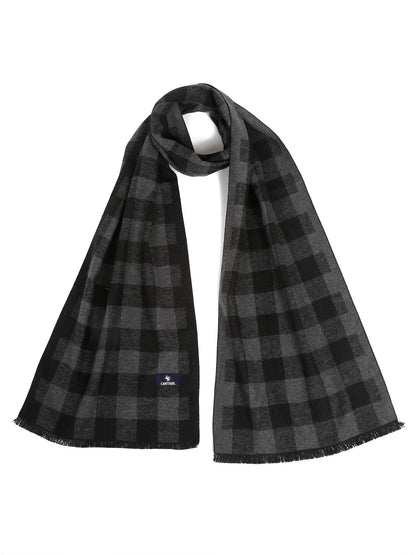 Men's Black Fashion Small Check Muffler – Cantabil