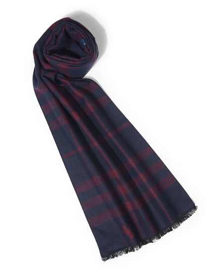 Men's Checkered Navy Blue Fashion Muffler