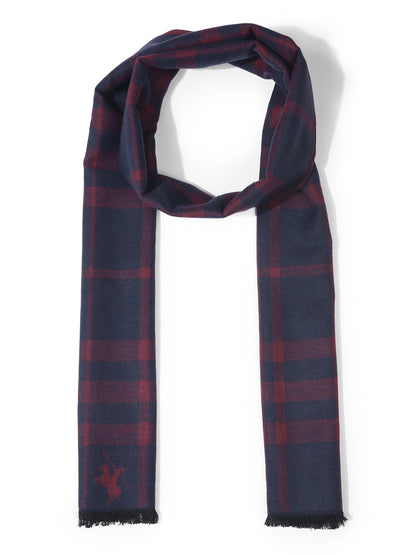 Men's Checkered Navy Blue Fashion Muffler