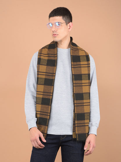 Men's Checkered Brown Fashion Muffler