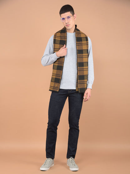 Men's Checkered Brown Fashion Muffler