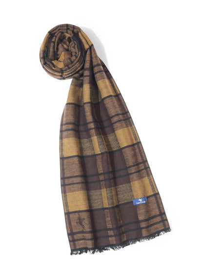 Men's Checkered Brown Fashion Muffler