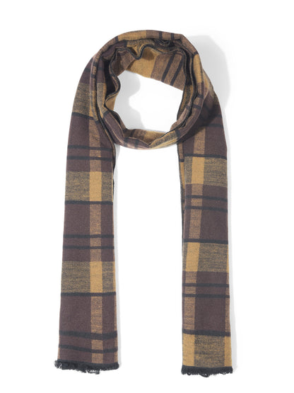 Men's Checkered Brown Fashion Muffler