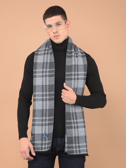 Men's Checkered Grey Fashion Muffler