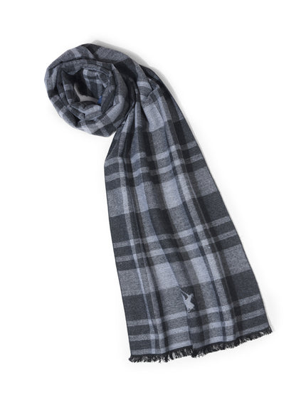 Men's Checkered Grey Fashion Muffler