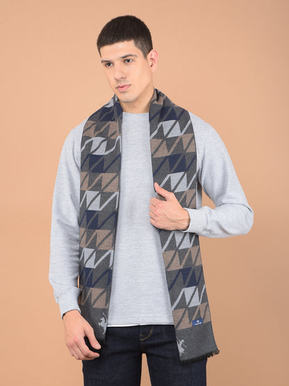 Men's Checkered 100% Acrylic Grey Winter Wear Mufflers