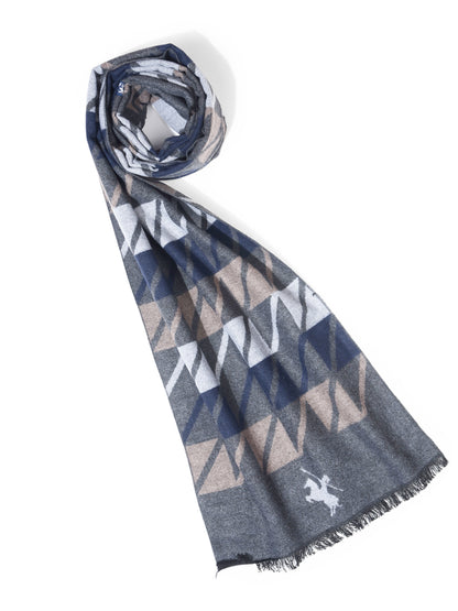 Men's Checkered 100% Acrylic Grey Winter Wear Mufflers