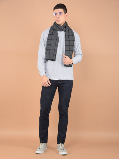 Men's Checkered Grey Fashion Muffler