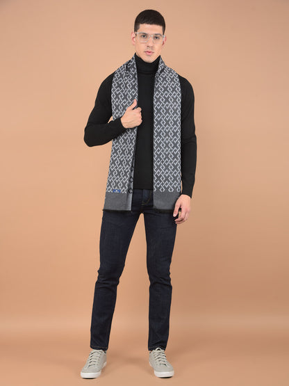 Men's Printed Grey Fashion Muffler