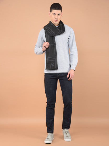 Men's Checkered Black Fashion Muffler