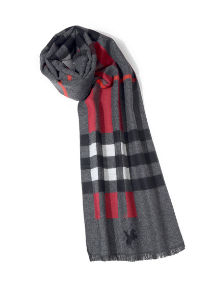 Men's Checkered Maroon Fashion Muffler