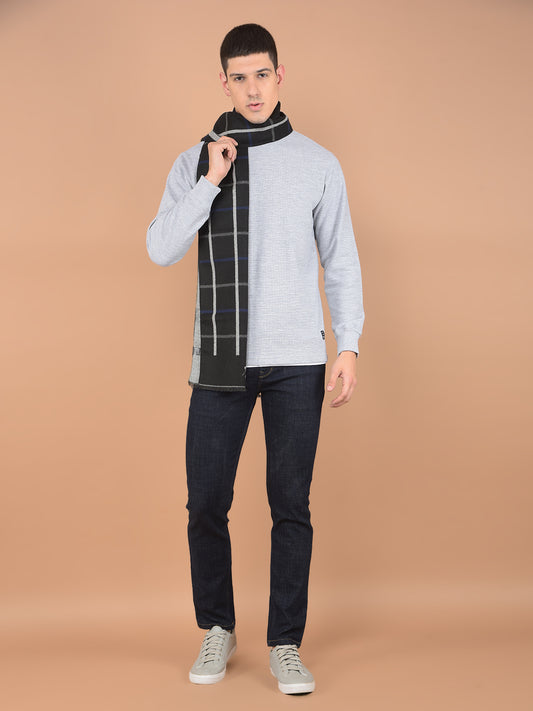 Men's Checkered Black Fashion Muffler