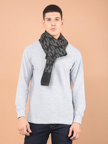 Men's Printed Black Fashion Muffler