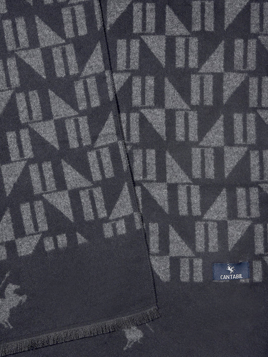 Men's Printed Black Fashion Muffler