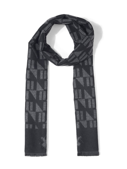 Men's Printed Black Fashion Muffler