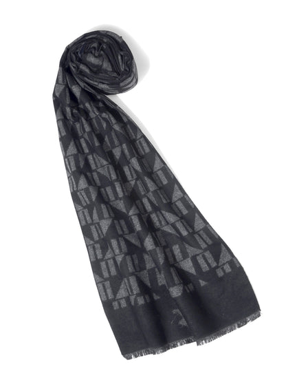 Men's Printed Black Fashion Muffler