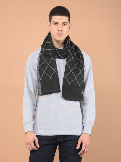 Men's Checkered Black Fashion Muffler