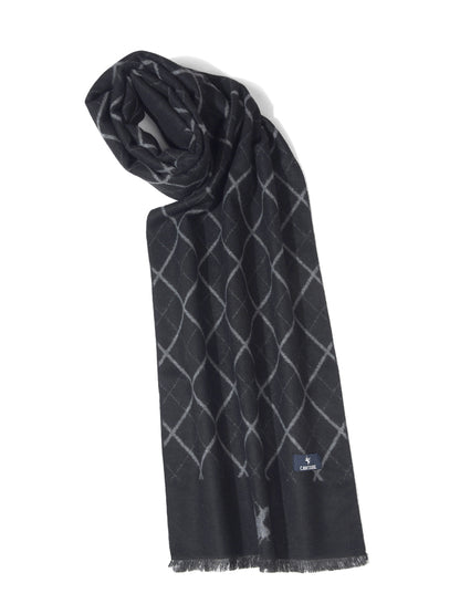 Men's Checkered Black Fashion Muffler