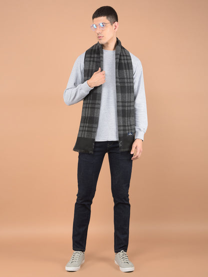 Men's Checkered Black Fashion Muffler