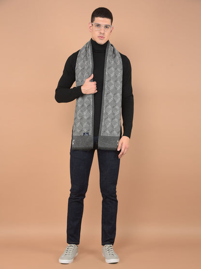 Men's Printed Light Grey Fashion Muffler