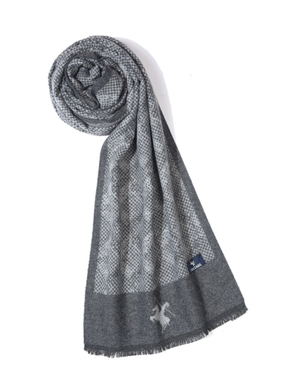 Men's Printed Light Grey Fashion Muffler