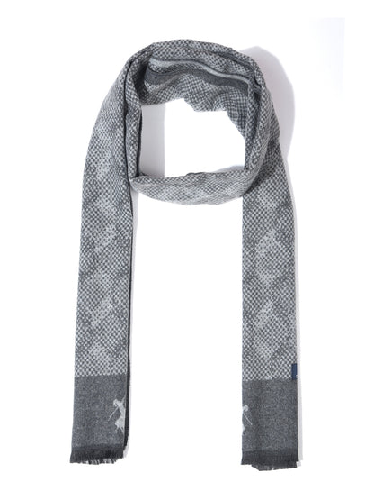 Men's Printed Light Grey Fashion Muffler