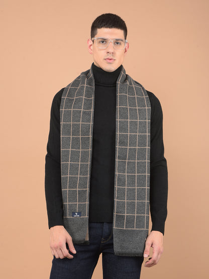 Men's Checkered Grey Fashion Muffler