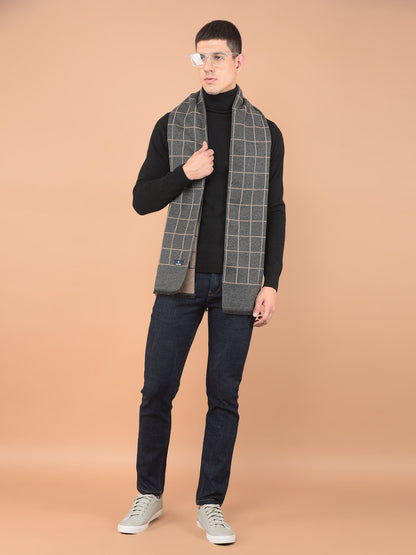 Men's Checkered Grey Fashion Muffler