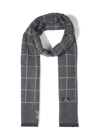 Men's Checkered Grey Fashion Muffler