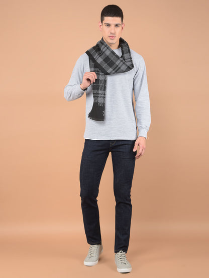 Men's Checkered Black Fashion Muffler