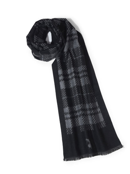 Men's Checkered Black Fashion Muffler