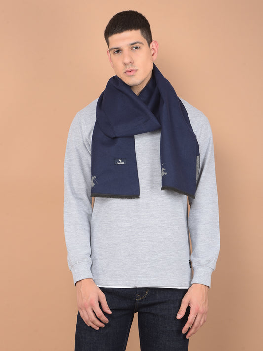 Men's Solid 100% Acrylic Navy Blue Winter Wear Mufflers