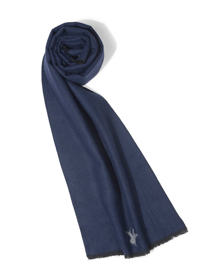 Men's Solid 100% Acrylic Navy Blue Winter Wear Mufflers