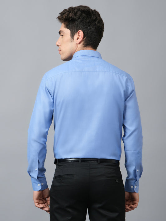 Formal Shirt for Men l Breathable & Soft with Color Fastness Regular Fit Spread Collar Neck Cotton Blend Fabric Self Design Pattern