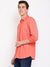 Cantabil Men Cotton Blend Solid Orange Full Sleeve Casual Shirt for Men with Pocket (7067720286347)