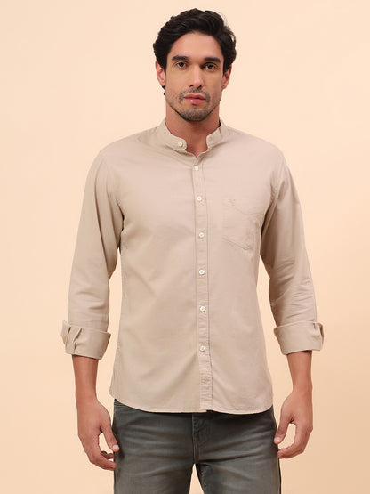 Casual Shirt for Men | Breathable & Soft with Color Fastness Slim Fit Cotton Fabric Solid Pattern