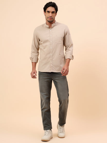 Casual Shirt for Men | Breathable & Soft with Color Fastness Slim Fit Cotton Fabric Solid Pattern