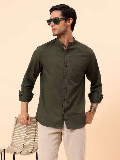 Casual Shirt for Men | Breathable & Soft with Color Fastness Slim Fit Cotton Fabric Solid Pattern