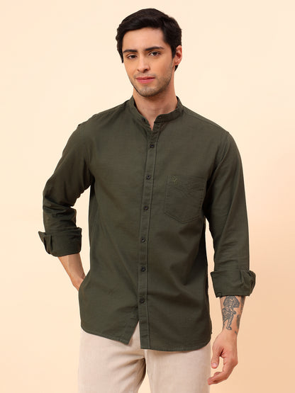 Casual Shirt for Men | Breathable & Soft with Color Fastness Slim Fit Cotton Fabric Solid Pattern