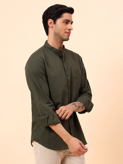 Casual Shirt for Men | Breathable & Soft with Color Fastness Slim Fit Cotton Fabric Solid Pattern