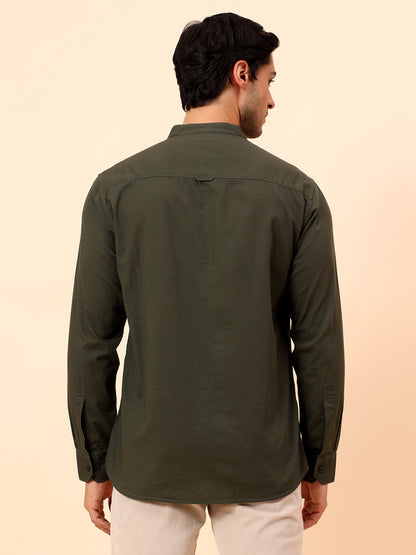 Casual Shirt for Men | Breathable & Soft with Color Fastness Slim Fit Cotton Fabric Solid Pattern