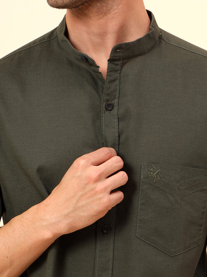 Casual Shirt for Men | Breathable & Soft with Color Fastness Slim Fit Cotton Fabric Solid Pattern