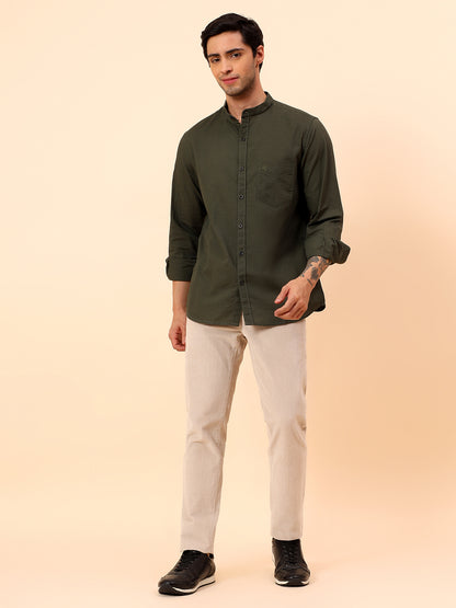 Casual Shirt for Men | Breathable & Soft with Color Fastness Slim Fit Cotton Fabric Solid Pattern