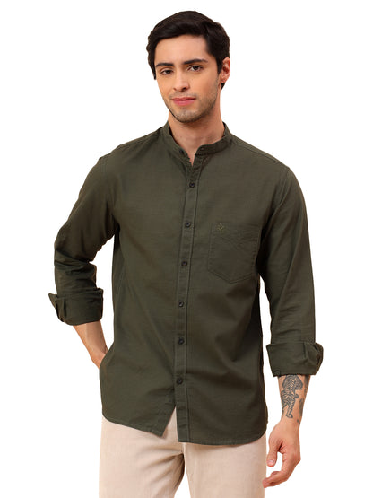 Casual Shirt for Men | Breathable & Soft with Color Fastness Slim Fit Cotton Fabric Solid Pattern