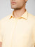 Cantabil Men Cotton Solid Yellow Half Sleeve Casual Shirt for Men with Pocket (7112555331723)