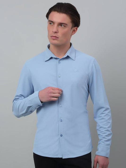 Casual Shirt for Men | Breathable & Soft with Color Fastness Regular Fit Spread Collar Neck Poyester Fabric Solid Pattern
