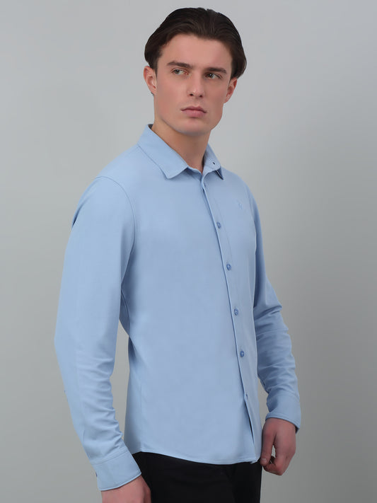 Casual Shirt for Men | Breathable & Soft with Color Fastness Regular Fit Spread Collar Neck Poyester Fabric Solid Pattern