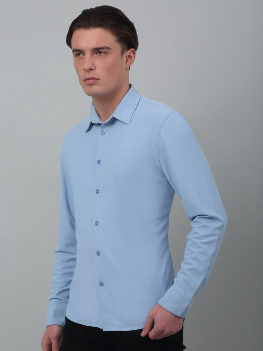 Casual Shirt for Men | Breathable & Soft with Color Fastness Regular Fit Spread Collar Neck Poyester Fabric Solid Pattern