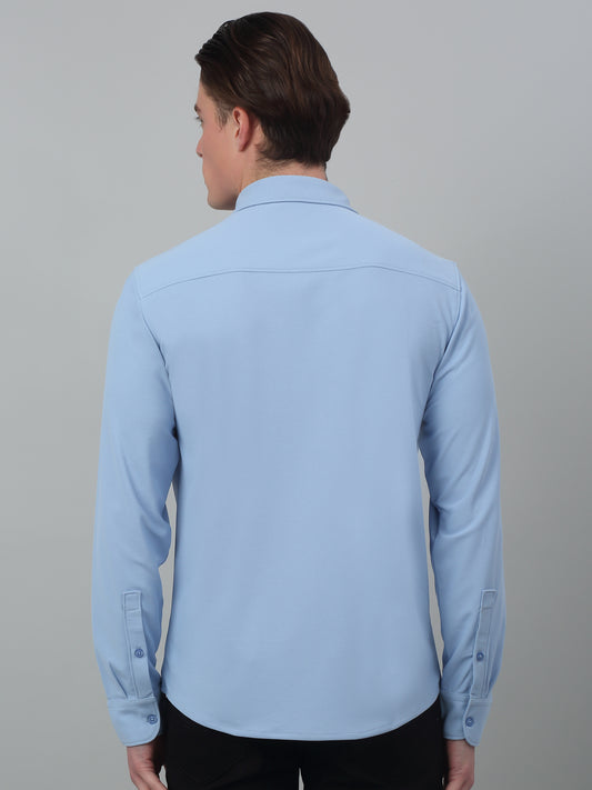 Casual Shirt for Men | Breathable & Soft with Color Fastness Regular Fit Spread Collar Neck Poyester Fabric Solid Pattern